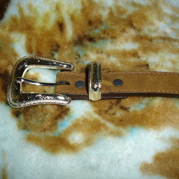 WMN\'S/JR\'S WESTERN SILVER GENUINE LEATHER BELT 32 main image 7